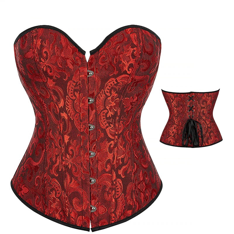 Corselet acabamento em viés vermelho com preto