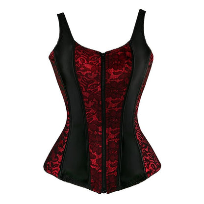 Corselet vermelho zíper e renda