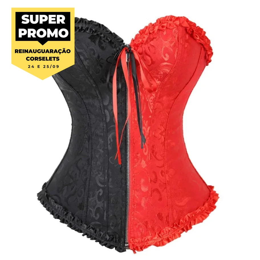 Corselet vermelho com preto