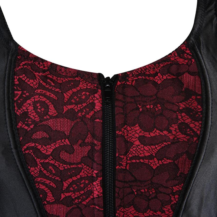 Corselet vermelho zíper e renda