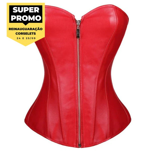 Corselet vermelho com zíper