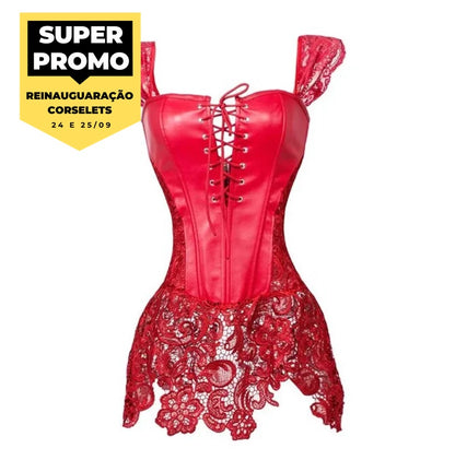 Corselet vermelho com renda