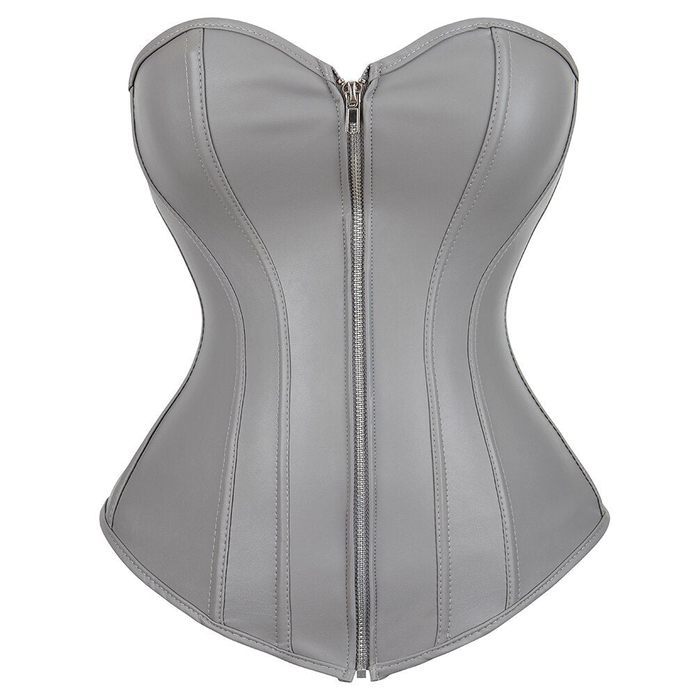 Corselet cinza com zíper