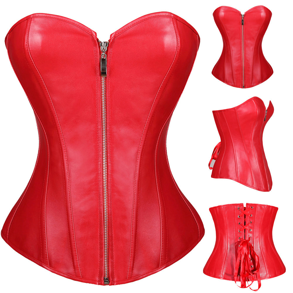 Corselet vermelho com zíper