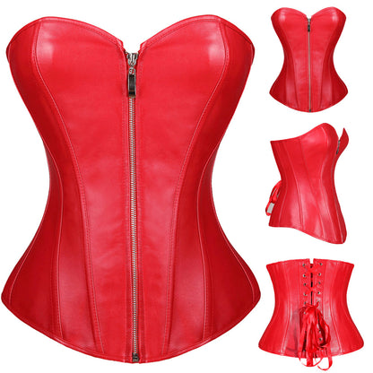 Corselet vermelho com zíper