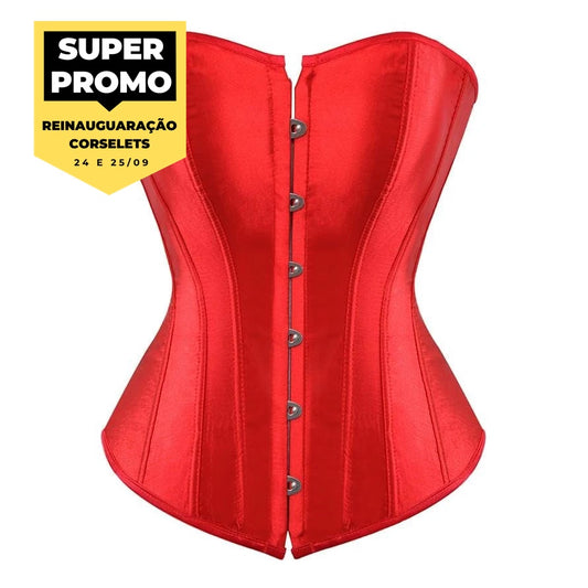 Corselet acetinado vermelho